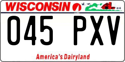 WI license plate 045PXV