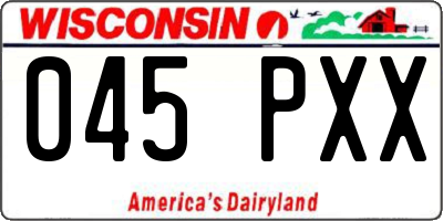 WI license plate 045PXX