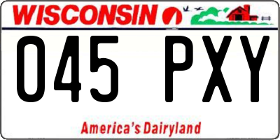 WI license plate 045PXY