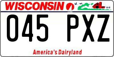 WI license plate 045PXZ