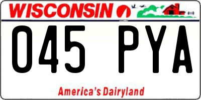 WI license plate 045PYA