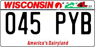 WI license plate 045PYB