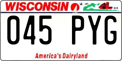 WI license plate 045PYG