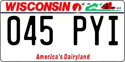 WI license plate 045PYI