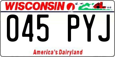WI license plate 045PYJ