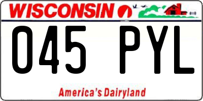 WI license plate 045PYL