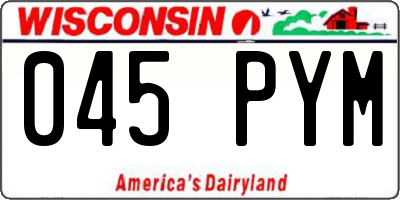 WI license plate 045PYM