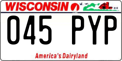 WI license plate 045PYP