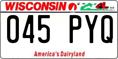 WI license plate 045PYQ
