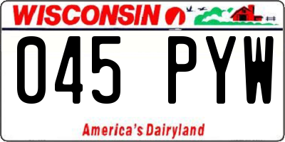 WI license plate 045PYW