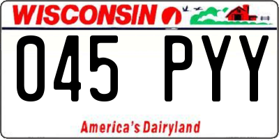 WI license plate 045PYY