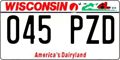 WI license plate 045PZD