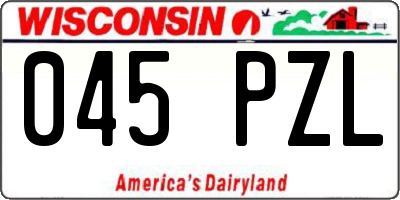 WI license plate 045PZL