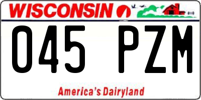WI license plate 045PZM