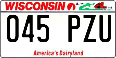 WI license plate 045PZU