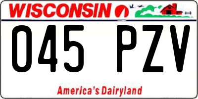 WI license plate 045PZV