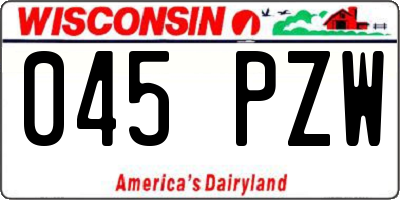 WI license plate 045PZW