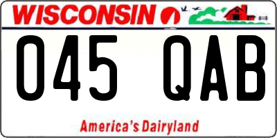 WI license plate 045QAB