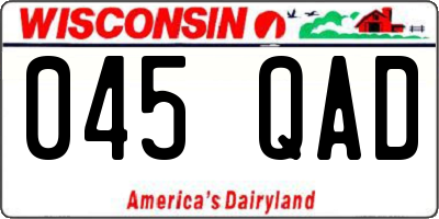 WI license plate 045QAD