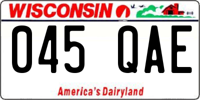 WI license plate 045QAE