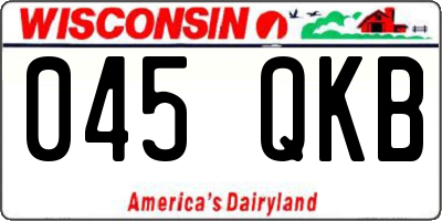 WI license plate 045QKB