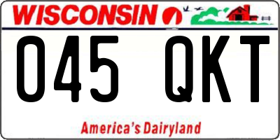 WI license plate 045QKT