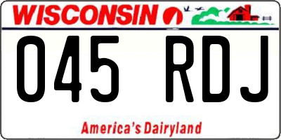 WI license plate 045RDJ