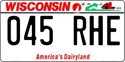 WI license plate 045RHE