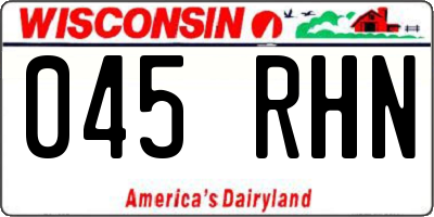 WI license plate 045RHN