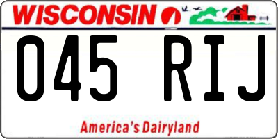 WI license plate 045RIJ