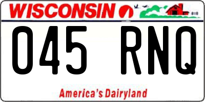 WI license plate 045RNQ