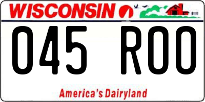 WI license plate 045ROO