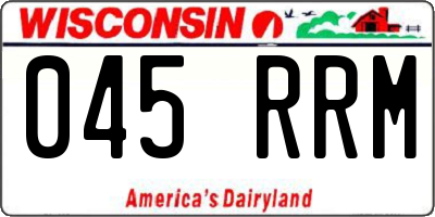 WI license plate 045RRM