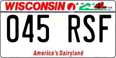 WI license plate 045RSF