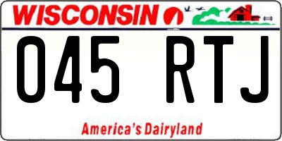 WI license plate 045RTJ