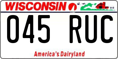 WI license plate 045RUC