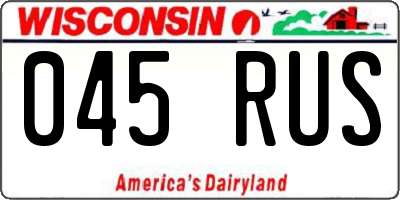 WI license plate 045RUS