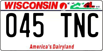 WI license plate 045TNC
