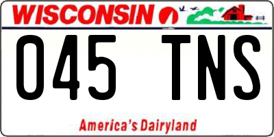 WI license plate 045TNS