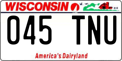 WI license plate 045TNU
