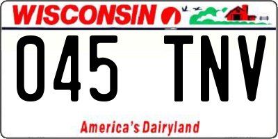 WI license plate 045TNV