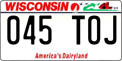 WI license plate 045TOJ