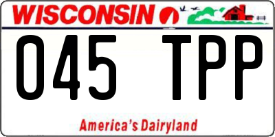 WI license plate 045TPP