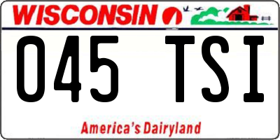 WI license plate 045TSI