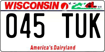 WI license plate 045TUK