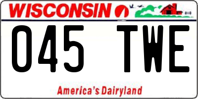 WI license plate 045TWE