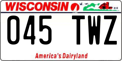 WI license plate 045TWZ