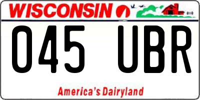 WI license plate 045UBR