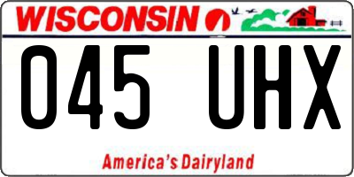 WI license plate 045UHX