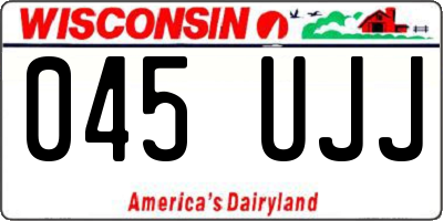 WI license plate 045UJJ